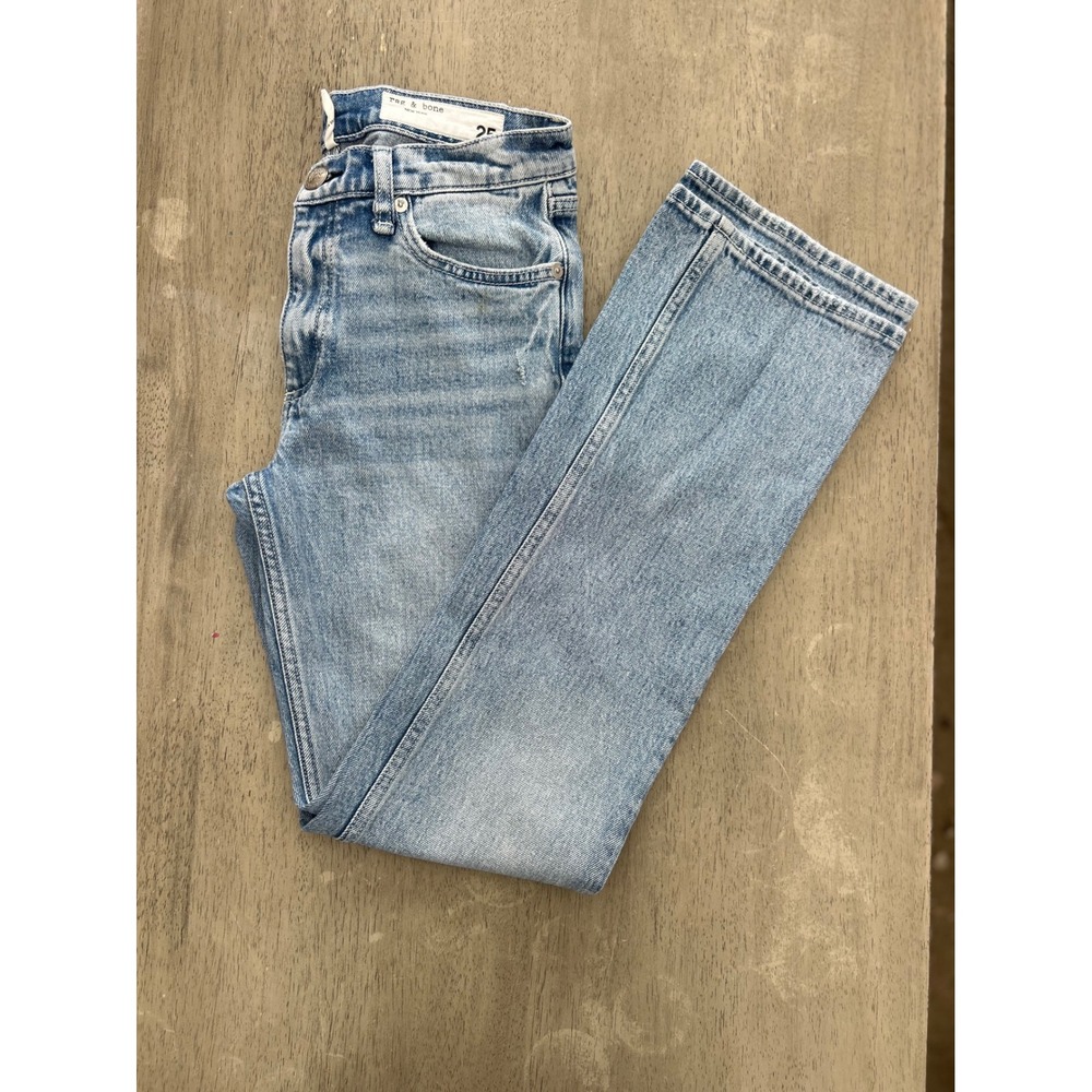 Rag & Bone Malvern Straight Leg Jeans Light Wash Blue WDD22H2928B7MA Size 25